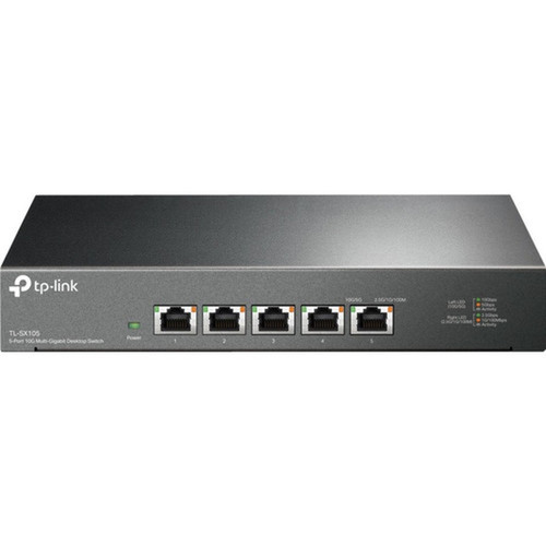 TP-Link 10G Multi-Gigabit Unmanaged Switch - 5 Ports - 2 Layer Supported - 2140 W Power Consumption - Twisted Pair - Desktop Wall - TL-SX105
