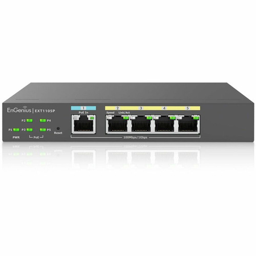 EnGenius Cloud Managed 5-Port 60W Gigabit PoE Switch Extender - 5 Ports - Manageable - Gigabit Ethernet - 10/100/1000Base-T - 2 Layer (Fleet Network)