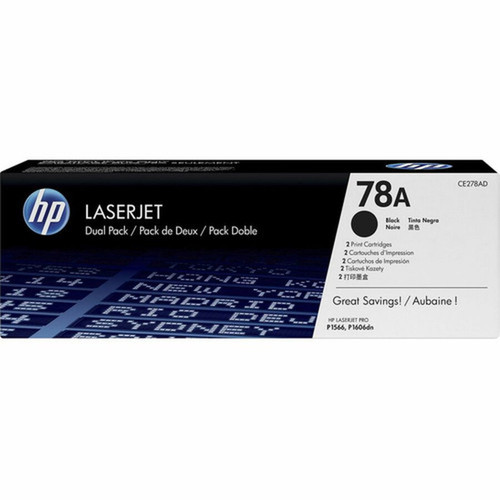 HP 78A Original Laser Toner Cartridge - Black - 2 Pack - 2100 Pages CE278AD