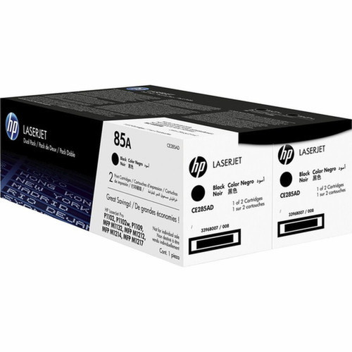 HP 85A Original Laser Toner Cartridge - Black - 2 Pack - 1600 Pages CE285AD