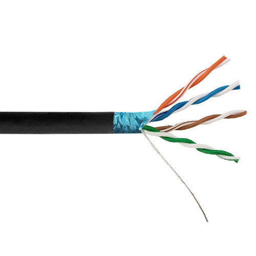 1000ft 4 Pair CAT5E 350Mhz 26AWG Stranded Shielded FTP FT4CMR Bulk Cable - Black