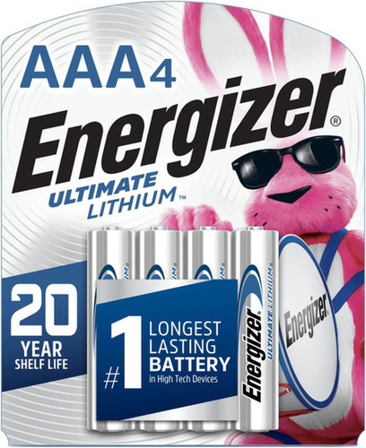 Energizer Ultimate Lithium AAA Battery - 4 Per Pack