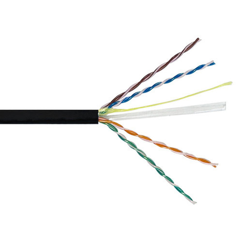 1000ft 4 Pair CAT6 Solid UUTP 550Mhz 23AWG CMP Plenum Bulk Cable - Black