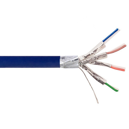 1000ft 4 Pair CAT6 550Mhz 26AWG Stranded Shielded FFTP FT4CMR Bulk Cable - Blue