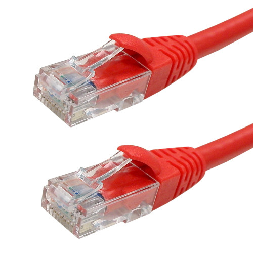RJ45 Cat6A Plenum UTP Solid Patch Cable - CMP/FT6 - Red - 1ft