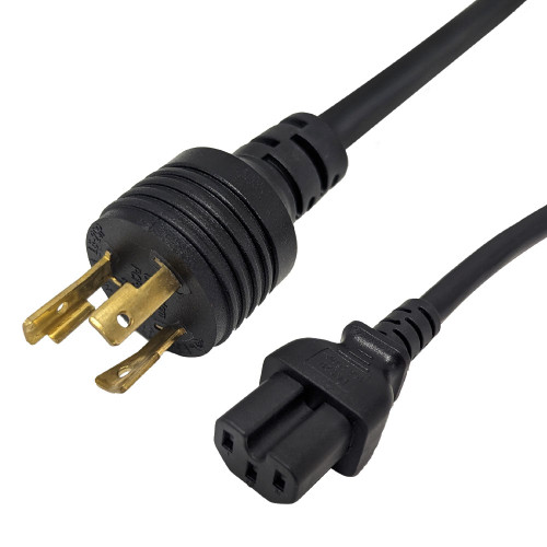 L6-20P to C15 Power Cable - 14AWG - SJT Jacket - 8ft