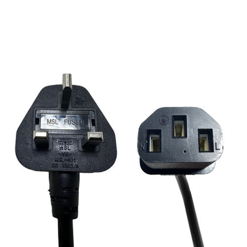 BS1363 UK to IEC-C13 - H05VV-F 10 10A 250V Power Cable - 2m