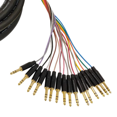 Premium  Cables 1/4 Inch TRS Male to 1/4 Inch TRS Male Balanced Analog 16-Channel Snake Cable - 6ft