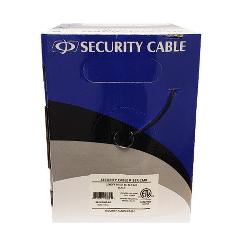 1000ft Station Z Quad Security Cable - 4C 22AWG Solid Cable CMP Plenum - Black
