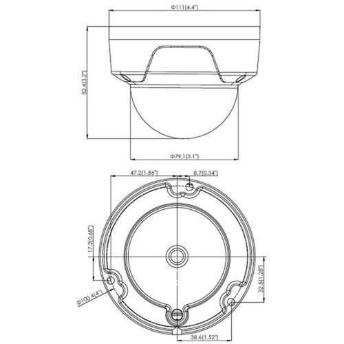 8MP Dome TVI CVI AHD CVBS Camera - Fixed Lens - Smart IR with 30m Range - IP67 Rated - 28mm Lens - Grey