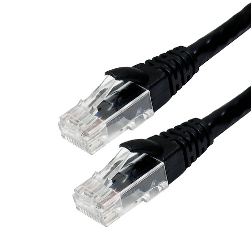 Molded Boot Custom RJ45 Cat6 550MHz Assembled Patch Cable - Black - 8 inch