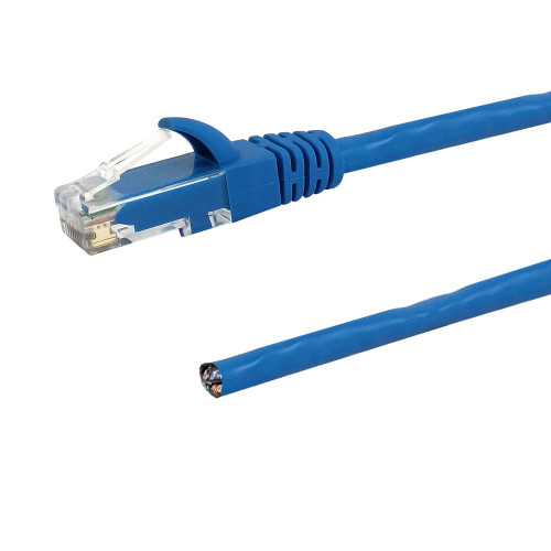 RJ45 to Blunt CAT5E Solid Pigtail Cable - Blue - 30ft - 568A