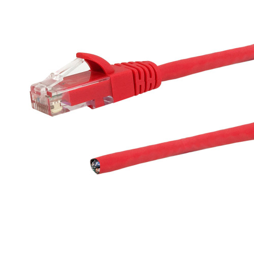 RJ45 to Blunt CAT5E Solid Pigtail Cable - Red - 40ft - 568B