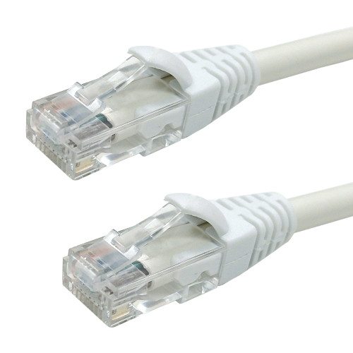 Molded Boot Custom RJ45 Cat5e 350MHz Assembled Patch Cable - White - 8 inch
