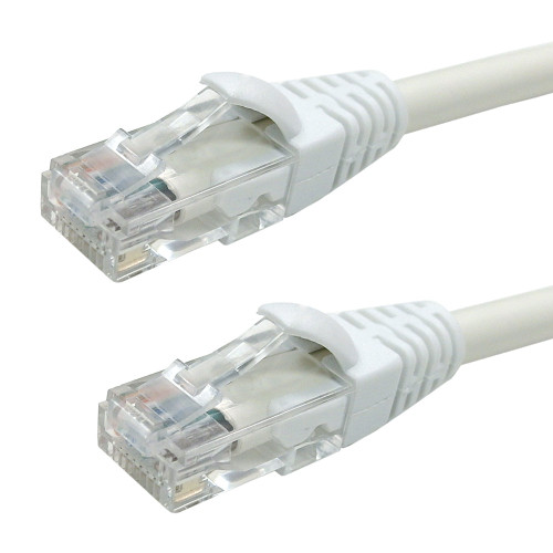 Molded Boot Custom RJ45 Cat5e 350MHz Assembled Patch Cable - White - 4ft