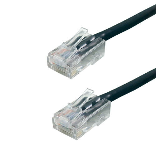 No Boot Custom RJ45 CAT5E 350MHz Assembled Patch Cable - Black - 8 inch