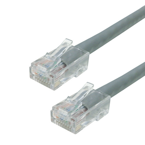 No Boot Custom RJ45 CAT5E 350MHz Assembled Patch Cable - Grey - 8 inch