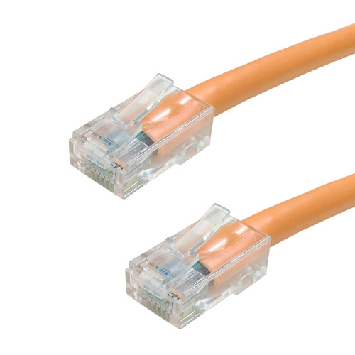 No Boot Custom RJ45 CAT5E 350MHz Assembled Patch Cable - Orange - 8 inch