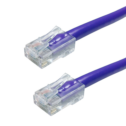 No Boot Custom RJ45 CAT5E 350MHz Assembled Patch Cable - Purple - 3ft