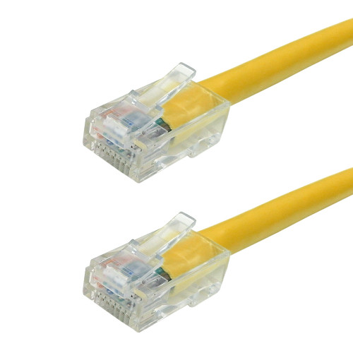 No Boot Custom RJ45 CAT5E 350MHz Assembled Patch Cable - Yellow - 2ft