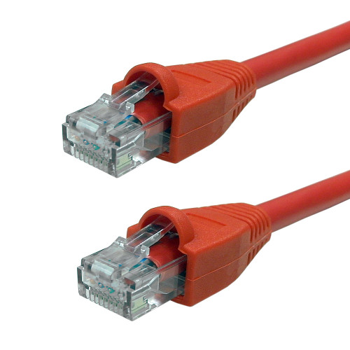 Regular Boot Custom RJ45 CAT5E 350MHz Assembled Patch Cable - Red - 11ft