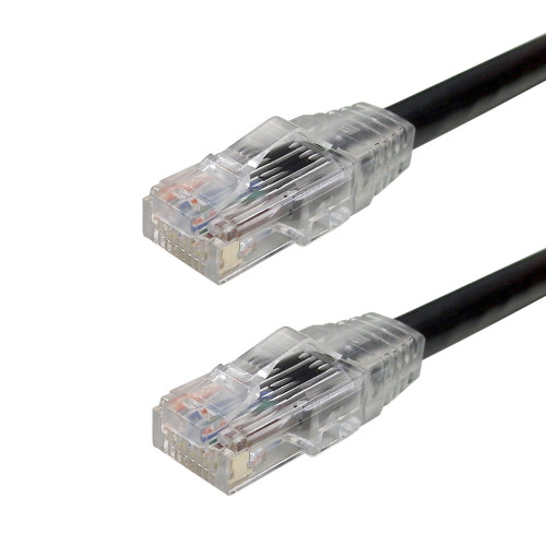 Snagless Custom RJ45 Cat5e 350MHz Assembled Patch Cable - Black - 10ft
