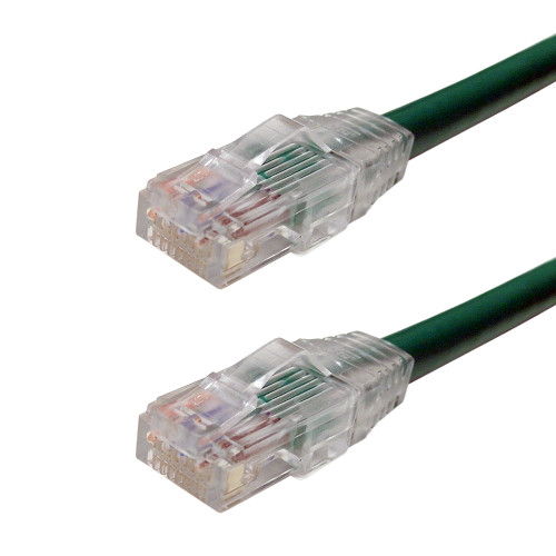 Snagless Custom RJ45 Cat5e 350MHz Assembled Patch Cable - Green - 1ft