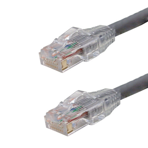 Snagless Custom RJ45 Cat5e 350MHz Assembled Patch Cable - Grey - 8 inch