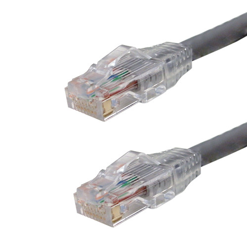 Snagless Custom RJ45 Cat5e 350MHz Assembled Patch Cable - Grey - 1ft