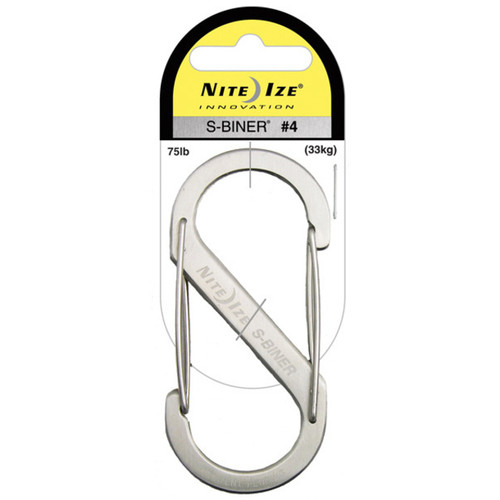 Nite Ize S-Biner Size 4 Carry Biner - 3.50" (88.90 mm) Length x 1.50" (38.10 mm) Width - 1Each - Black - Stainless Steel (Fleet Network)