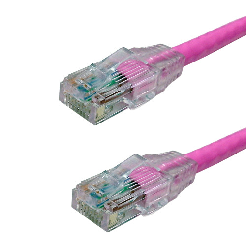 Snagless Custom RJ45 Cat5e 350MHz Assembled Patch Cable - Pink - 10ft