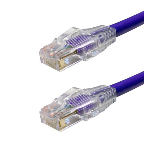Snagless Custom RJ45 Cat5e 350MHz Assembled Patch Cable - Purple - 2ft