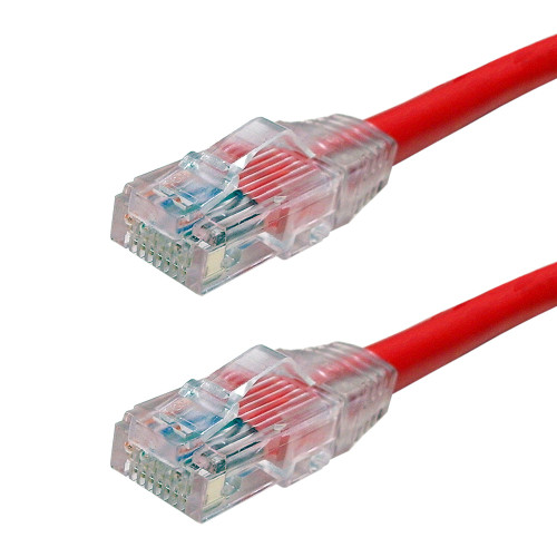 Snagless Custom RJ45 Cat5e 350MHz Assembled Patch Cable - Red - 1ft