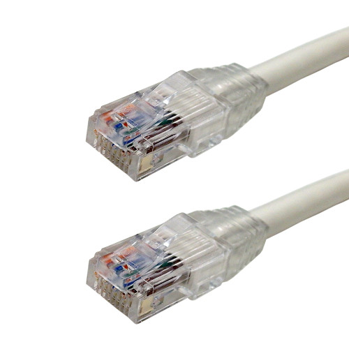 Snagless Custom RJ45 Cat6 550MHz Assembled Patch Cable - White - 3ft