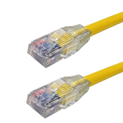 Snagless Custom RJ45 Cat5e 350MHz Assembled Patch Cable - Yellow - 2ft