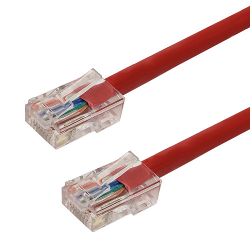 RJ45 Cat5e 350MHz No Boot Patch Cable - Red - 1ft