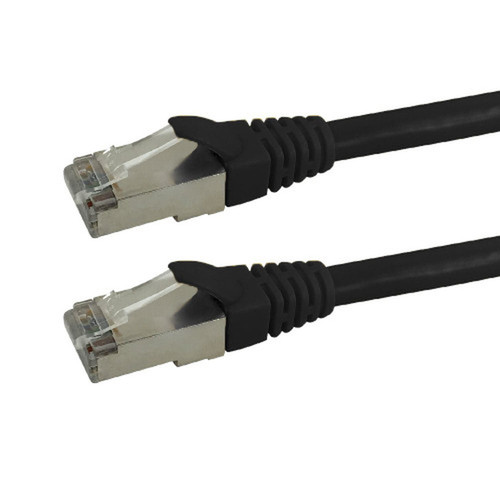 Shielded Custom RJ45 Cat5e 350MHz Assembled Patch Cable - Black - 13ft