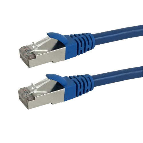 Shielded Custom RJ45 Cat5e 350MHz Assembled Patch Cable - Blue - 2ft