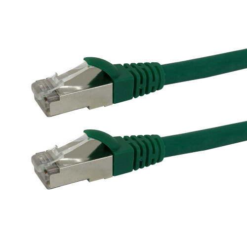 RJ45 Cat6a SSTP 10GB Molded Patch Cable - Premium Fluke® Patch Cable Certified - CMR Riser Rated - Green - 75ft