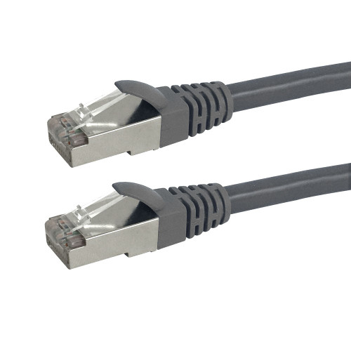 Shielded Custom RJ45 Cat6 550MHz Assembled Patch Cable - Grey - 2ft