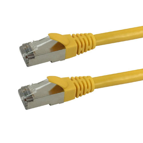 Shielded Custom RJ45 Cat5e 350MHz Assembled Patch Cable - Yellow - 11ft