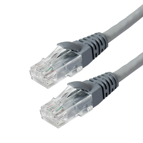 Molded Boot Custom RJ45 Cat6 550MHz Assembled Patch Cable - Grey - 8 inch