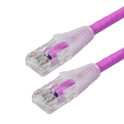 Molded Boot Custom RJ45 Cat6 550MHz Assembled Patch Cable - Pink - 8 inch