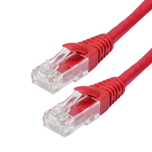 Molded Boot Custom RJ45 Cat6 550MHz Assembled Patch Cable - Red - 8 inch