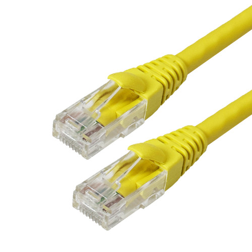 Molded Boot Custom RJ45 Cat6 550MHz Assembled Patch Cable - Yellow - 8 inch