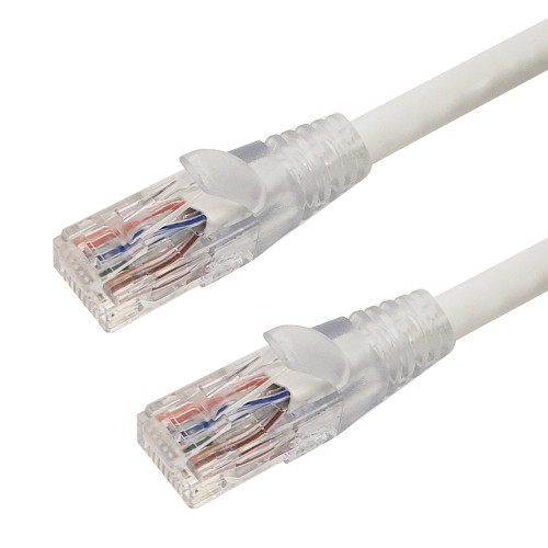 RJ45 Cat6 550MHz Clear Molded Boot Patch Cable - Blue - 3ft