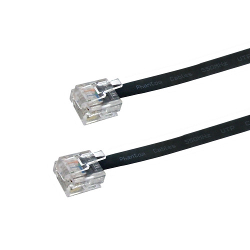 Custom RJ45 Cat6 Flat Patch Cable - Black - 8ft