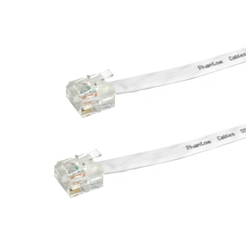 Custom RJ45 Cat6 Flat Patch Cable - White - 1ft