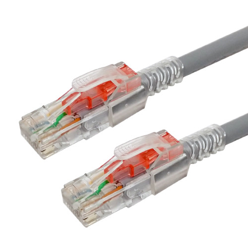 RJ45 Cat6 Patch Cable - Custom Locking Style Boot - Grey - 50ft