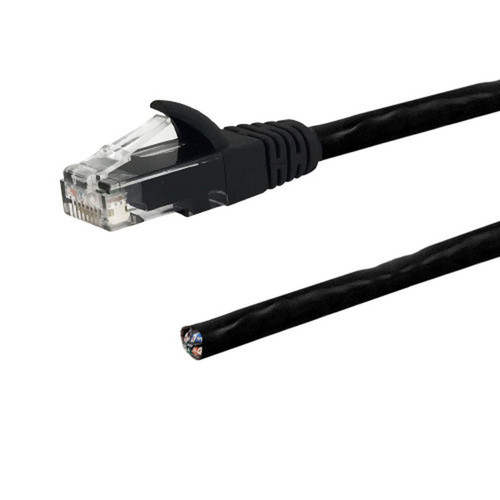 RJ45 to Blunt CAT6 Solid Pigtail Cable - Black - 30ft - 568A